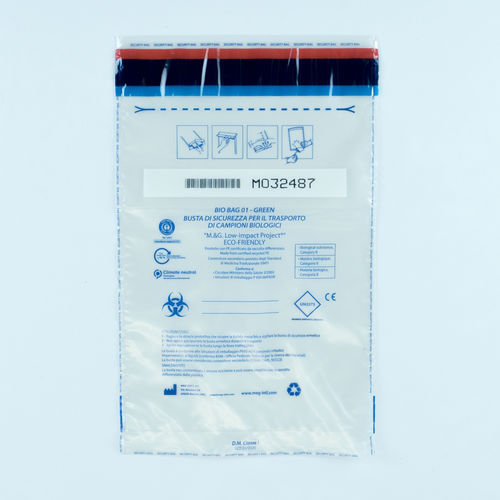 Bolsa de envasado para productos peligrosos - 01 GREEN - M.&G. INTL srl - para productos biológicos / para muestras biológicas / de plástico