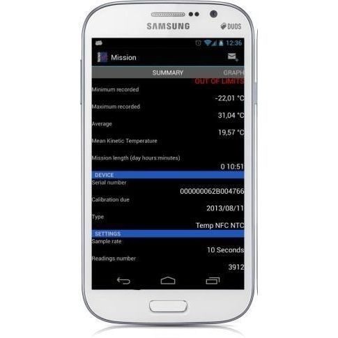 Aplicación Android de banco de sangre - OMB.-T - M.&G. INTL srl - para cadena de frío / para registrador de temperatura / para centro de transfusión sanguínea