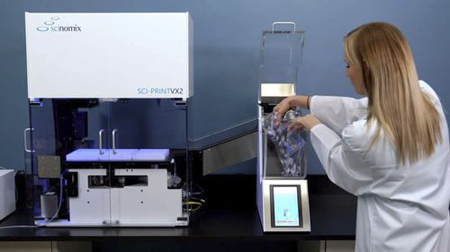 Etiquetadora para tubos de laboratorio - VXi - Scinomix, Inc - automática / de códigos de barras