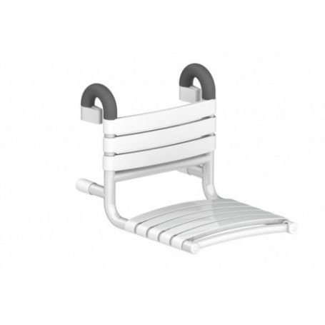 Asiento de ducha con respaldo - 02021WH - AKW Medicare - suspendido / de plástico