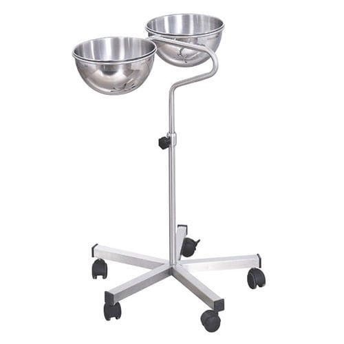Portacuencos con dos recipientes - BS01 - Tali Medical - con ruedas / de acero inoxidable