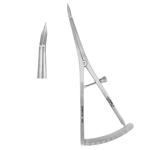 Calibrador para odontología - LD23-107 - Lenox Instrumentation - de Castroviejo / curvado