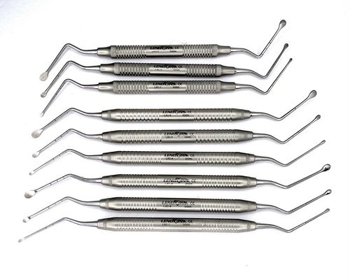 Cureta para cirugía dental - LXC-9 - Lenox Instrumentation - de huesos / de Lucas / curvada