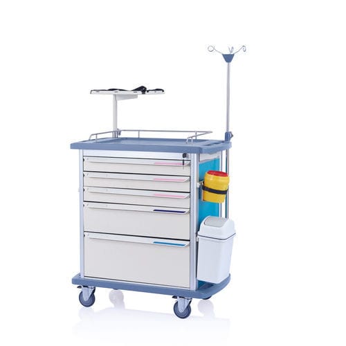 Carro de emergencia - W3950 - Sichuan Yufeng Medical Equipment Co., Ltd. - para cuidados intensivos / de hospital / para dispositivos médicos