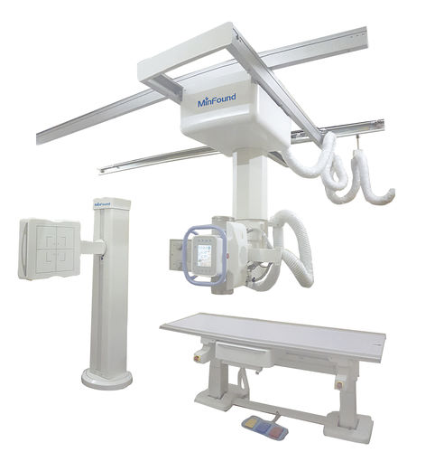 Sistema de radiografía digital - ScintCare DR380B - MinFound Medical Systems - para radiografía polivalente / con Bucky en el suelo / con brazo portatubos telescópico de techo