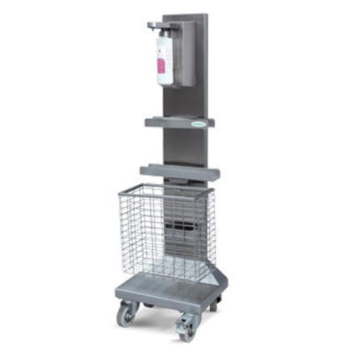 Estación móvil de higiene con ruedas - MHS 10 - AMENSCO MEDICAL TECHNOLOGIES - con soporte para gel hidroalcohólico / con canasta / con caja de guantes