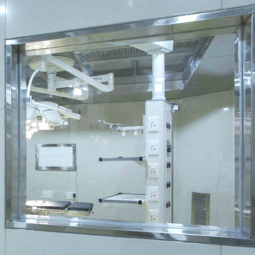 Ventana de hospital - AMENSCO MEDICAL TECHNOLOGIES - para sala blanca / fija / de cristal de plomo
