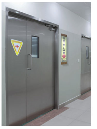 Puerta de protección radiológica - SLD 100PL	 - AMENSCO MEDICAL TECHNOLOGIES - para sala de operaciones / para unidad de radiología / abatible