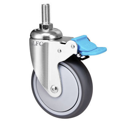 Rueda para cama de hospital - E301D-T - Longfen Caster - con freno / giratoria