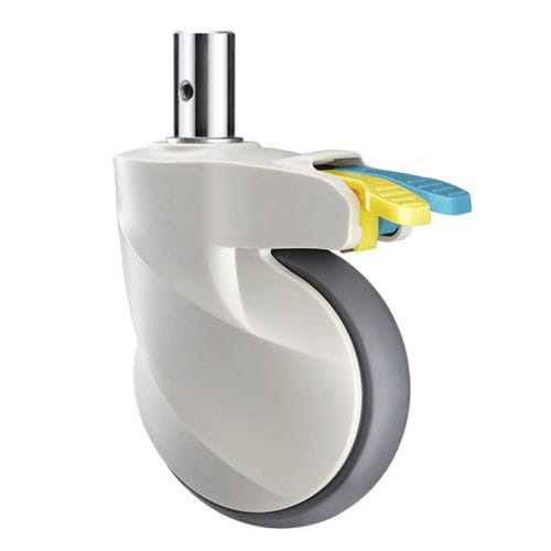 Rueda para cama de hospital - E202D-Y - Longfen Caster - de polipropileno / de caucho / con freno