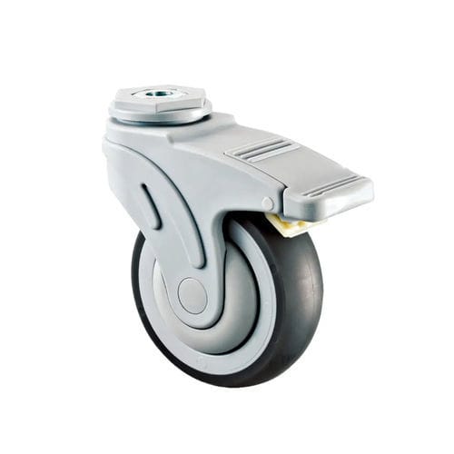 Rueda para cama de hospital - M401-075DK - Longfen Caster - con freno / anticorrosión / giratoria