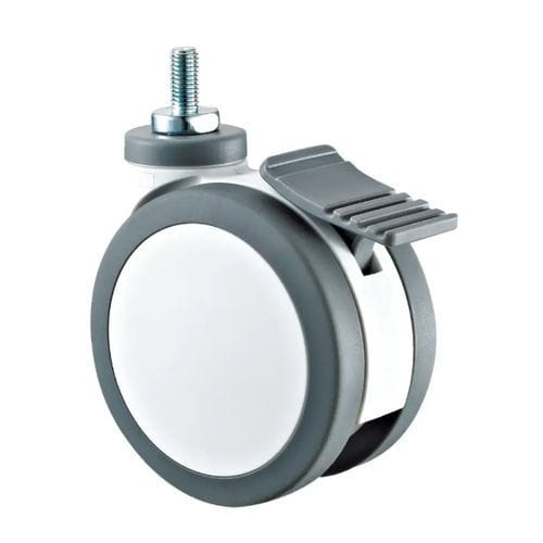 Rueda para cama de hospital - M421-075DT	 - Longfen Caster - para carro médico / de poliuretano / con freno