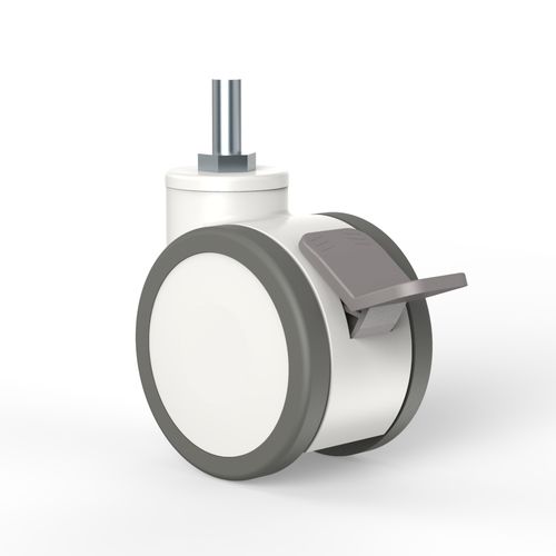 Rueda con freno - T06PUP100A11A - TKS Casters - de poliuretano / de poliamida / giratoria