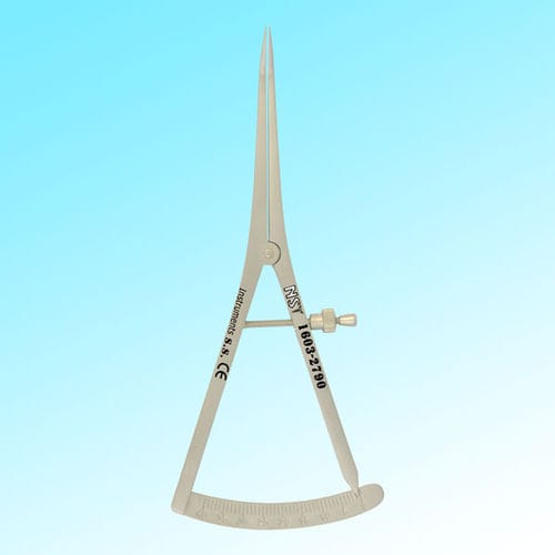 Calibrador de profundo dental - 1603-2790 - New Surgical Instruments Co. - de Castroviejo / de esfera / curvado