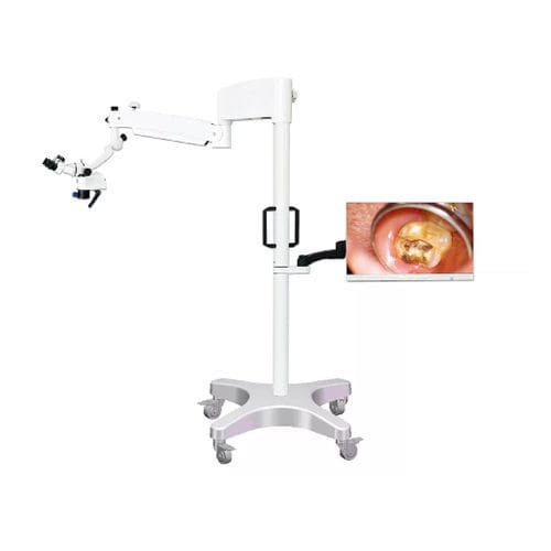 Microscopio quirúrgico para odontología - DOM-100 - Jiangsu Dynamic Medical Technology - con ruedas
