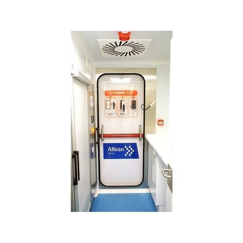 Puerta de protección - Albian Group - para servicio de urgencias / para sala blanca / pivotante