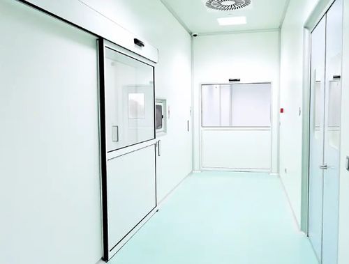 Puerta de protección - Albian Group - para sala blanca / corredera / automática
