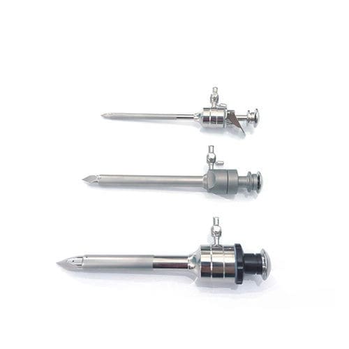 Trocar laparoscópico - 801.008.1 - Zhejiang Geyi Medical Instrument - de hoja / con puerto insuflación / con vaina