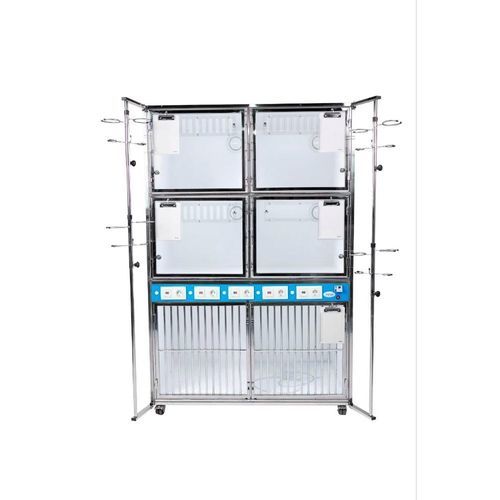 Jaula veterinaria modular - KC-05me - EVG - EdenVetGroom - 6 compartimentos / con ruedas