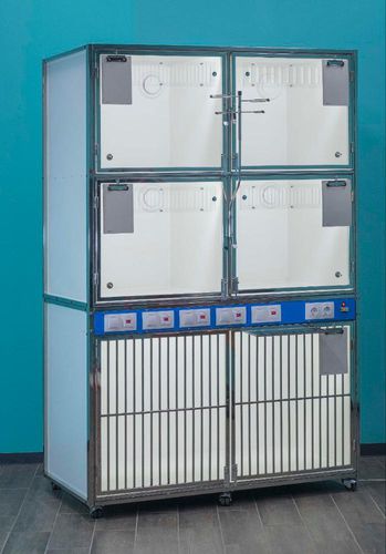 Jaula veterinaria modular - KC-05e - EVG - EdenVetGroom - 6 compartimentos / con ruedas