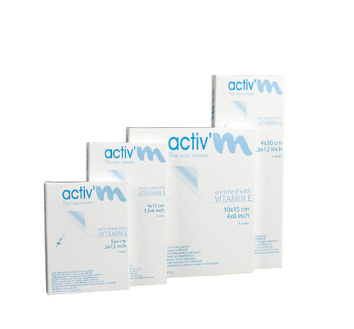 Apósito cutáneo de poliuretano - Activ’M 4*5 - M-Technologies - de silicona / elástico / transparente