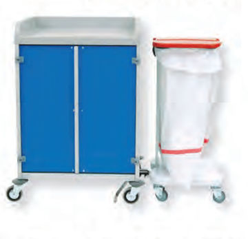 Carro para bolsas para lavandería - AISY-CART series - WEPPES Solutions - de limpieza / con bandeja / con puerta