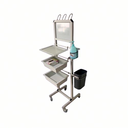 Estación móvil de higiene con ruedas - HYGISTAND - WEPPES Solutions - con canasta / con caja de guantes / con soporte para gel hidroalcohólico