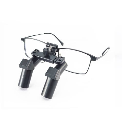 Lupa quirúrgica con montura de gafas - EFM-550X - Nanchang Micare Medical Equipment - con sistema abatible / con lámpara frontal