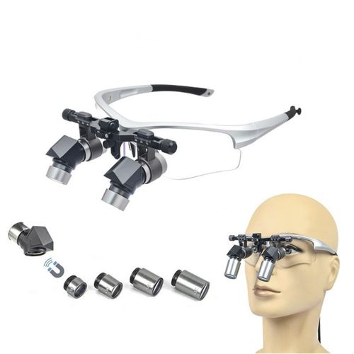 Lupa quirúrgica frontal - AENS - Nanchang Micare Medical Equipment - con sistema abatible / con lámpara frontal