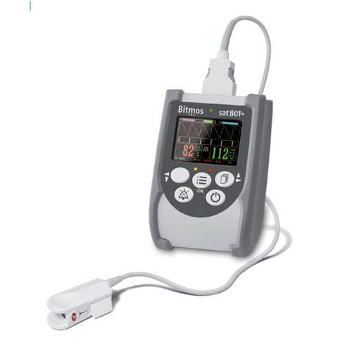 Pulsioxímetro portátil de mano - sat 801+ - Bitmos GmbH - médico / para asistencia domiciliaria / USB