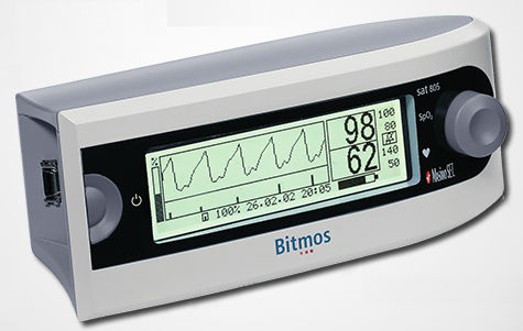 Pulsioxímetro compacto - sat 805 - Bitmos GmbH - de mesa / para asistencia domiciliaria / USB