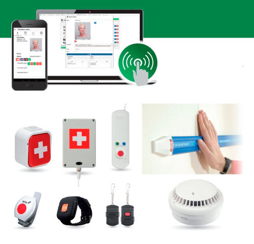 Sistema de llamada a enfermero de cama - HelpCare - NAM system a.s. - teléfono / pulseras / con detección automática