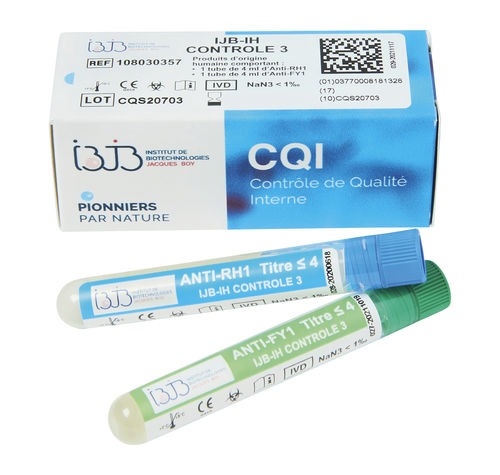Reactivo anticuerpos - IJB-IH CONTROLE 3 - Institut de Biotechnologies Jacques Boy - de control de calidad / de fenotipado sanguíneo / de agrupamiento sanguíneo