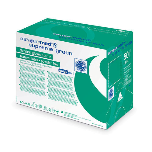 Guante de látex - supreme green - Sempermed Industrial - quirúrgico / sin polvo / estéril