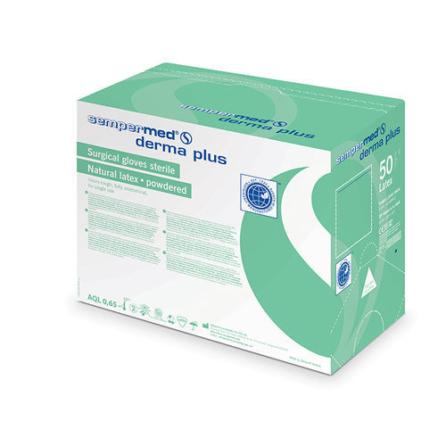 Guante de látex - derma plus - Sempermed Industrial - quirúrgico / estéril / con polvo