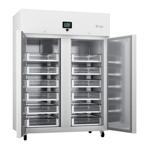 Refrigerador de banco de sangre - BBMD130S - Infrico - para centro sanitario / de tipo armario / con ruedas