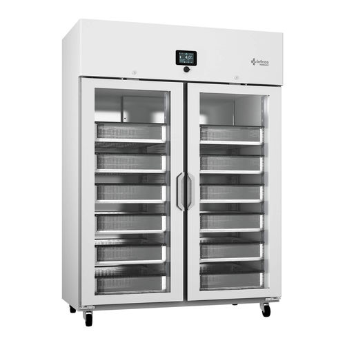 Refrigerador de banco de sangre - BBMD130G - Infrico - para centro sanitario / de tipo armario / con ruedas