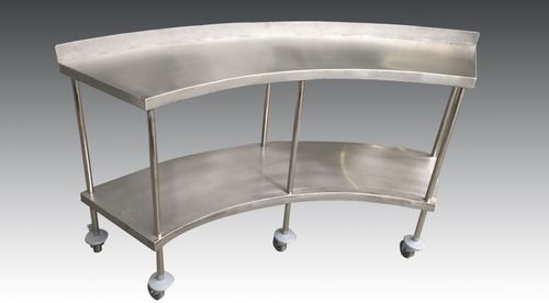 Mesa de laboratorio - AYM - BNT - de media luna / de acero inoxidable
