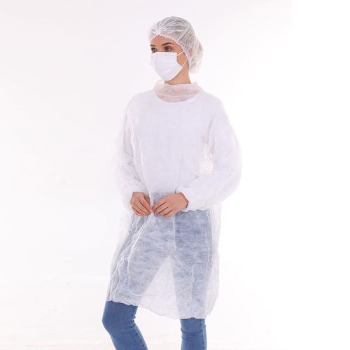 Bata para acompañante unisex - SUBMED - blanca