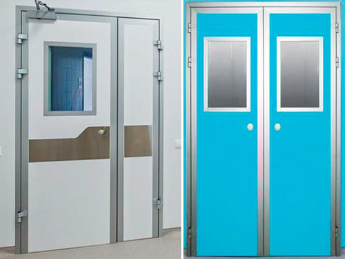 Puerta para sala blanca - Profi - LeoCon Group - corredera / abatible / de acero inoxidable
