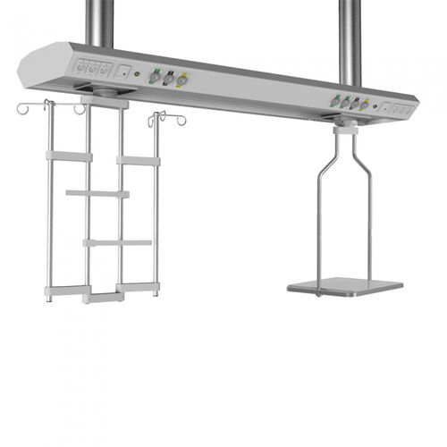 Columna de distribución de techo - Silbermann Technologies - para cuidados intensivos / modular / con estantes