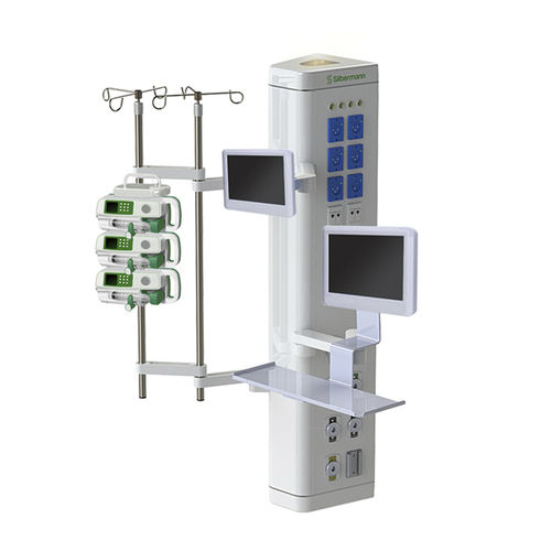 Columna de suministro de pared - VLS8200 - Silbermann Technologies - para cuidados intensivos