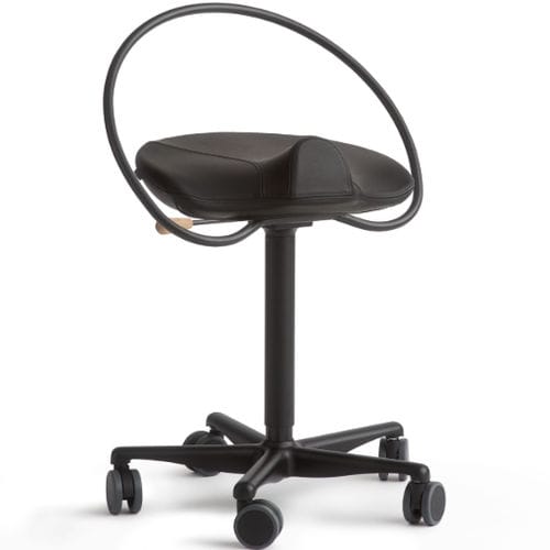 Taburete para odontología - InCharge Black Office - Dynamostol - de altura variable / con ruedas / negro