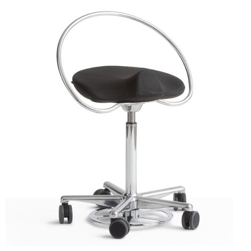 Taburete para odontología - InCharge Foot Operated - Dynamostol - de altura variable / con ruedas / negro