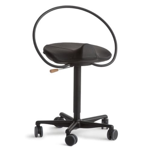 Taburete para odontología - InCharge Black Office Flex - Dynamostol - de altura variable / con ruedas / negro