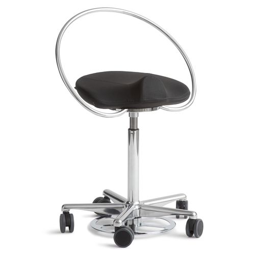Taburete para odontología - InCharge Flex Foot-operated - Dynamostol - de altura variable / con ruedas / negro