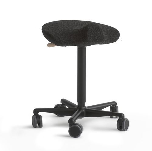 Taburete para odontología - Dynamostol - de altura variable / con ruedas / negro
