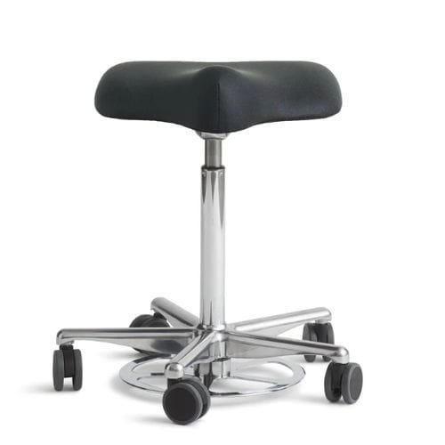 Taburete para odontología - ReForm foot-operated - Dynamostol - de altura variable / con ruedas / negro