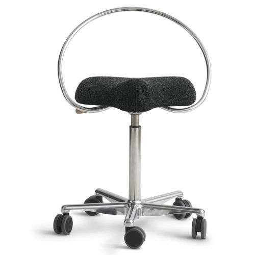 Taburete para odontología - ReForm Office with ring bar - Dynamostol - de altura variable / con ruedas / negro