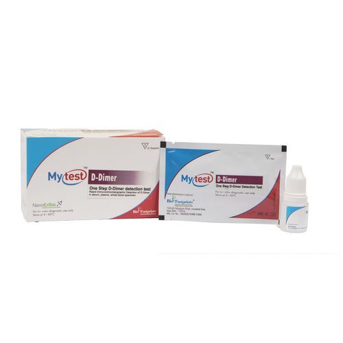 Kit de prueba de dímeros-D - Mytest - Biofootprints Healthcare Pvt Ltd - para enfermedades cardiovasculares / de sangre / por plasma